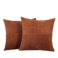 Solid Color Corduroy Splicing Throw Pillow Cover Polyester Throw Pillow case Cover Strip Splicing Sofa Decor Throw Pillow Cover