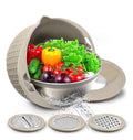 Pasta Rice Strainer Fruit & Veggie Strainers 4 in 1 Colanders with Mixing Bowl Food Colander for Home Kitchen