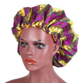 2020 New Custom Soft African Wax Print Double Layer Reversible Jumbo Bandana Head Scarf Wraps Satin Bonnet for Ski Four Seasons
