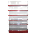 Plain Back Panel Supermarket Shelf  Single Side Metal Gondola Shelf