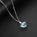 Birthstone Urn Necklace Heart Memorial Urn Pendant Necklace Crystal Heart Urn Pendant