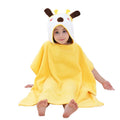 MICHLEY 100% Cotton Kids Cartoon Pattern Hooded Towel Eco-Friendly Quick-Dry Knitted Design for Home Beach Use Winter Summer