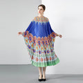 Women Plus Size Loose Kaftan Casual Abaya Dress Floral Ruched Chiffon Pleated Sleeveless Elegant Bohemian