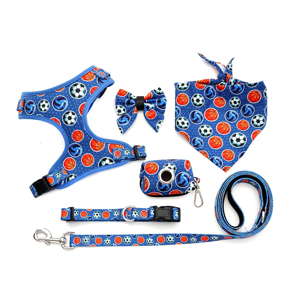 2024 Custom Neoprene Soft Smile Face Luxury Dog Harness Customizable Polyester Sustainable Pet Dog Adjustable Harness