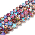 Shiny Round Purple Galaxy Sea Sediment Imperial Jasper Gemstone Bead Round Stone Beads for Jewelry Making 4mm 6mm 8mm 10mm 12mm