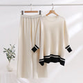 Boutique Wholesale 2026 Autumn Slimming Wide Leg Pants Long Sleeved High Stretch Knitted Sweater Women's Set