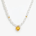 Joolim 18k Gold Plated Dainty Heart Pendant Pearl Chain Stainless Steel Necklace  Jewelry Wholesale