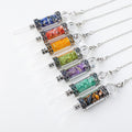 Natural Crystal Chips Amethyst Pendulum Healing Stone clear Quartz Crystal Wand Jewelry