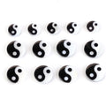 Natural Shell Beads Black White Tai Chi Seashell Mother of Pearl Flat Round Beads for Jewelry Making DIY Bracelet Accessories