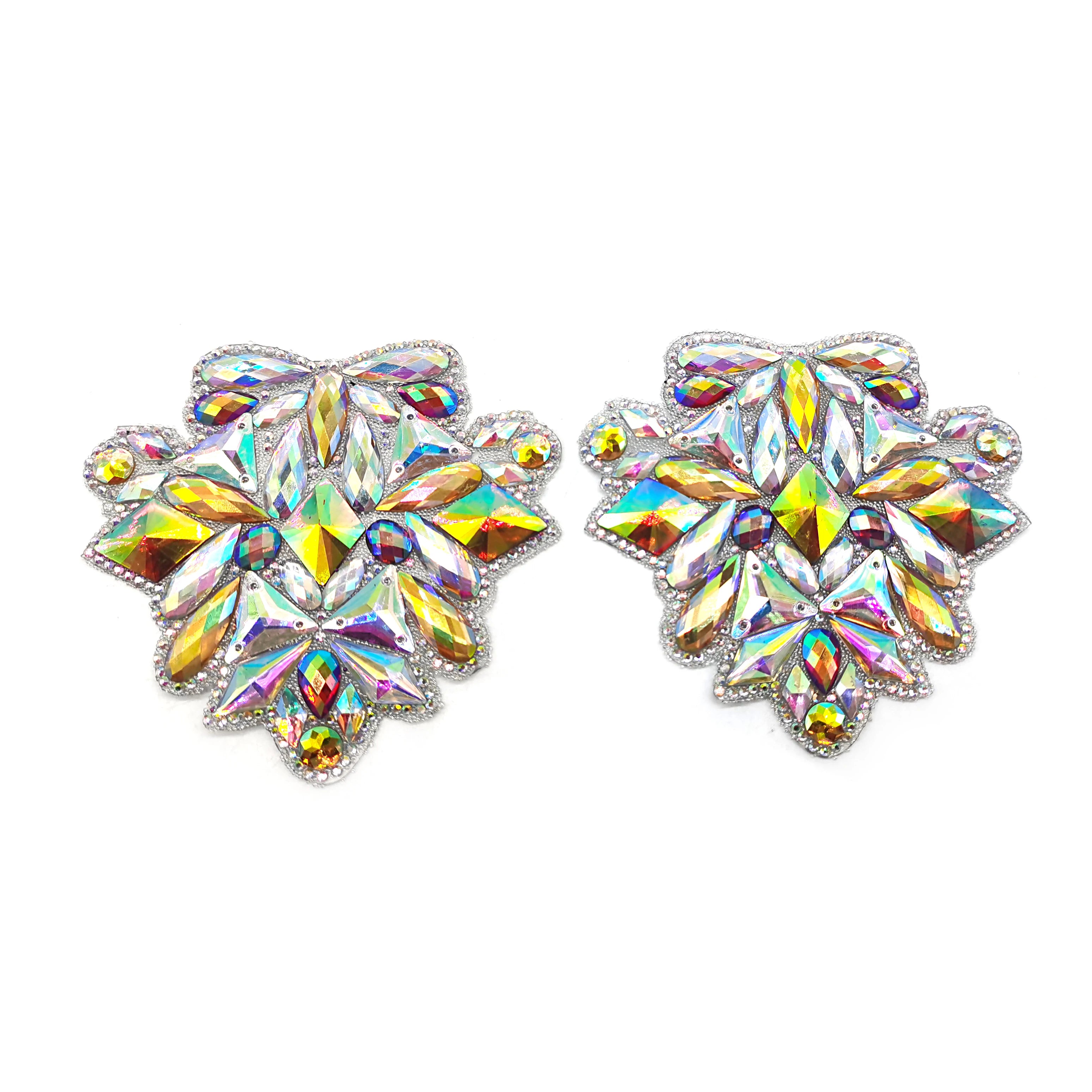 Hot Fix Sparkly Rhinestone Applique Patches Carnival Costumes Accessories Iron on Patches Wholesale