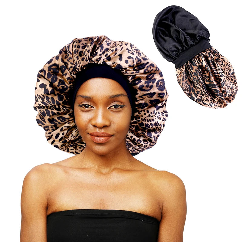 Custom Luxury Sleeping Caps Satin Sleep Caps Hat Double Layer Satin Hair Bonnet Hair Designer Bonnets for Women