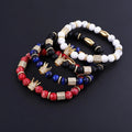 New Fashion Luxury CZ Charm Crown Natural Stone Custom Logo Elastic Men Jewelry Bracelet JBS11446