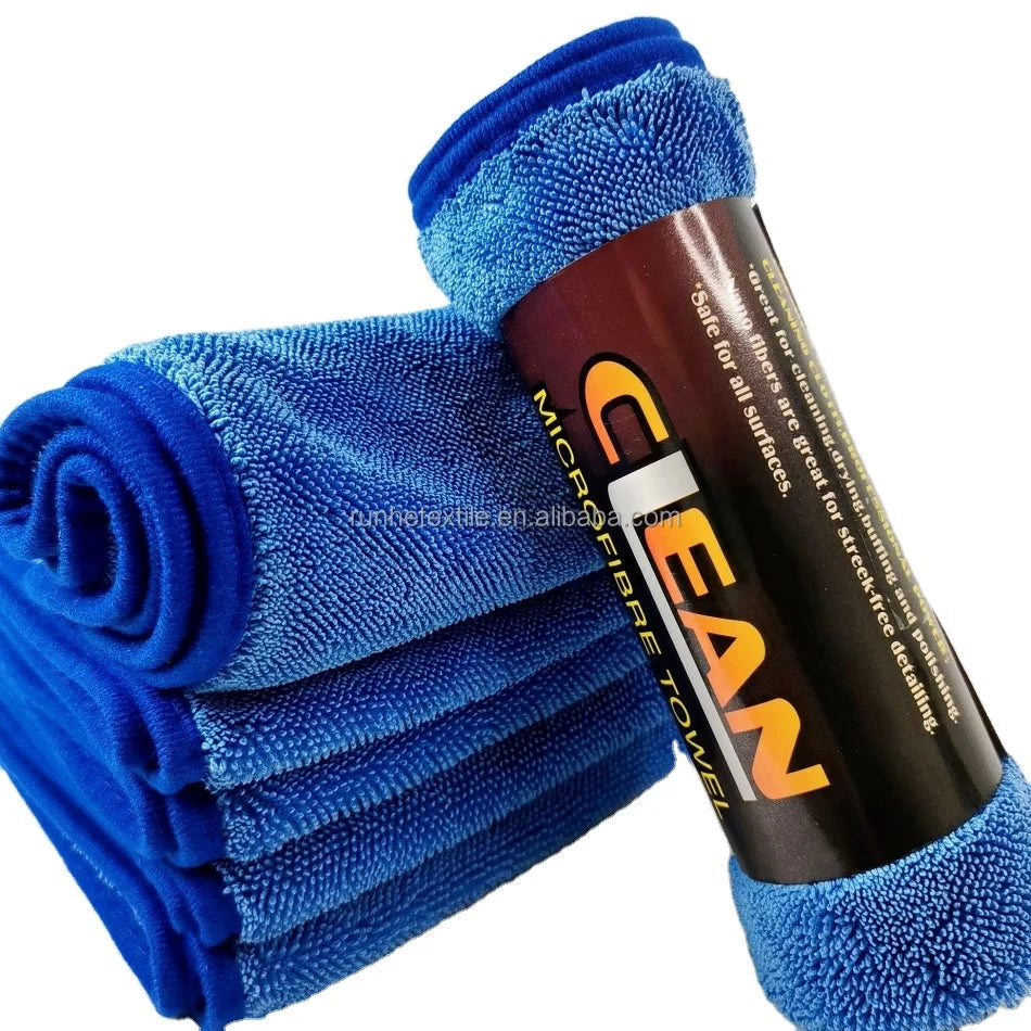 1200GSM Microfiber Car Cleaning Towel 40*40cm Dry Twisted Loop Careful Car Care Twist Cleaning Cloth