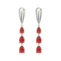 New Design 18k White Gold Gem Multicolored Hoop Earrings Eardrop Stud with Natural Ruby Fine Jewelry for Women