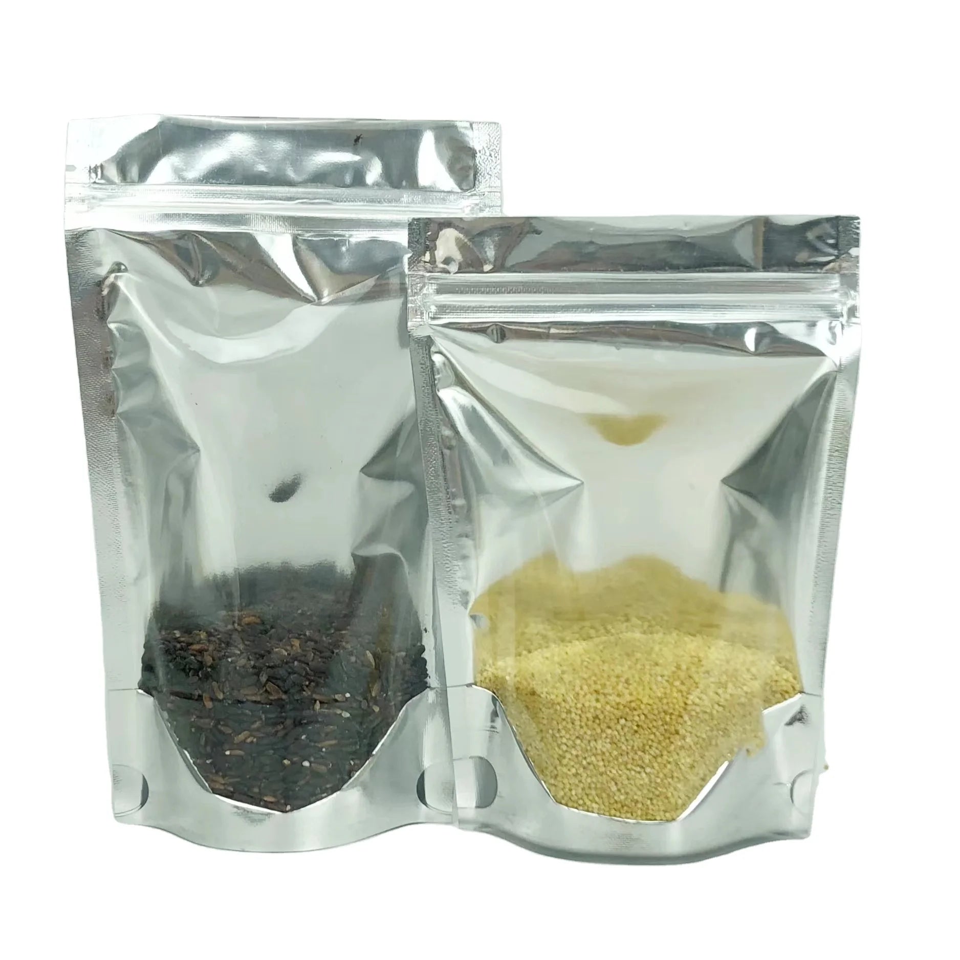 Custom Reusable Food Grade YinYang Transparent Stand up Pouch Zipper Top Smell Proof Tea Candy Plastic Packaging Bag