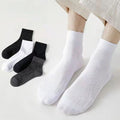Black White Casual Cotton Socks Summer Spring Breathable RunningTennis Socks for Men
