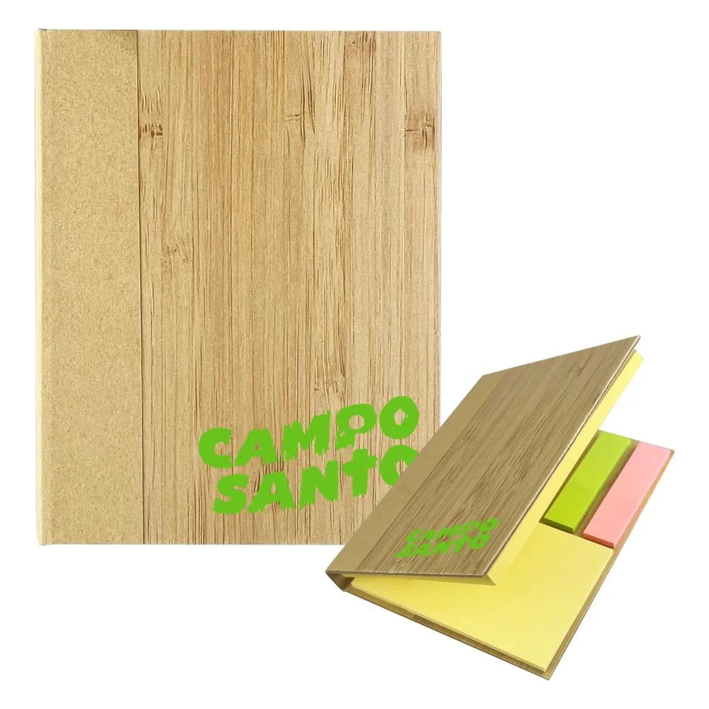 Hot Sale Compact Note Pad Book with Bamboo Cover Promotional Gifts MH014 Costom Logo Santo Bamboo Sticky Note in Stock