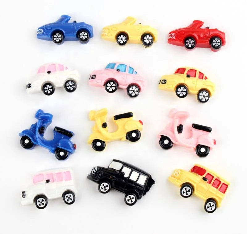 Mini Resin Car Motorcycle Fire Engine Ambulance Flat Back Vehicle Motorbike Making DIY Ornament Jewelry Beads Supply