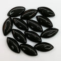 Huiying 15*30mm Natural Black Obsidian Leaf Shape Cabochons Loose Gemstones Crystal Healing Crafts