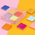 Private Label Macaron 4 Colors Eye Shadow High Pigment Matte Glitter Waterproof Plastic Eyeshadow Palette