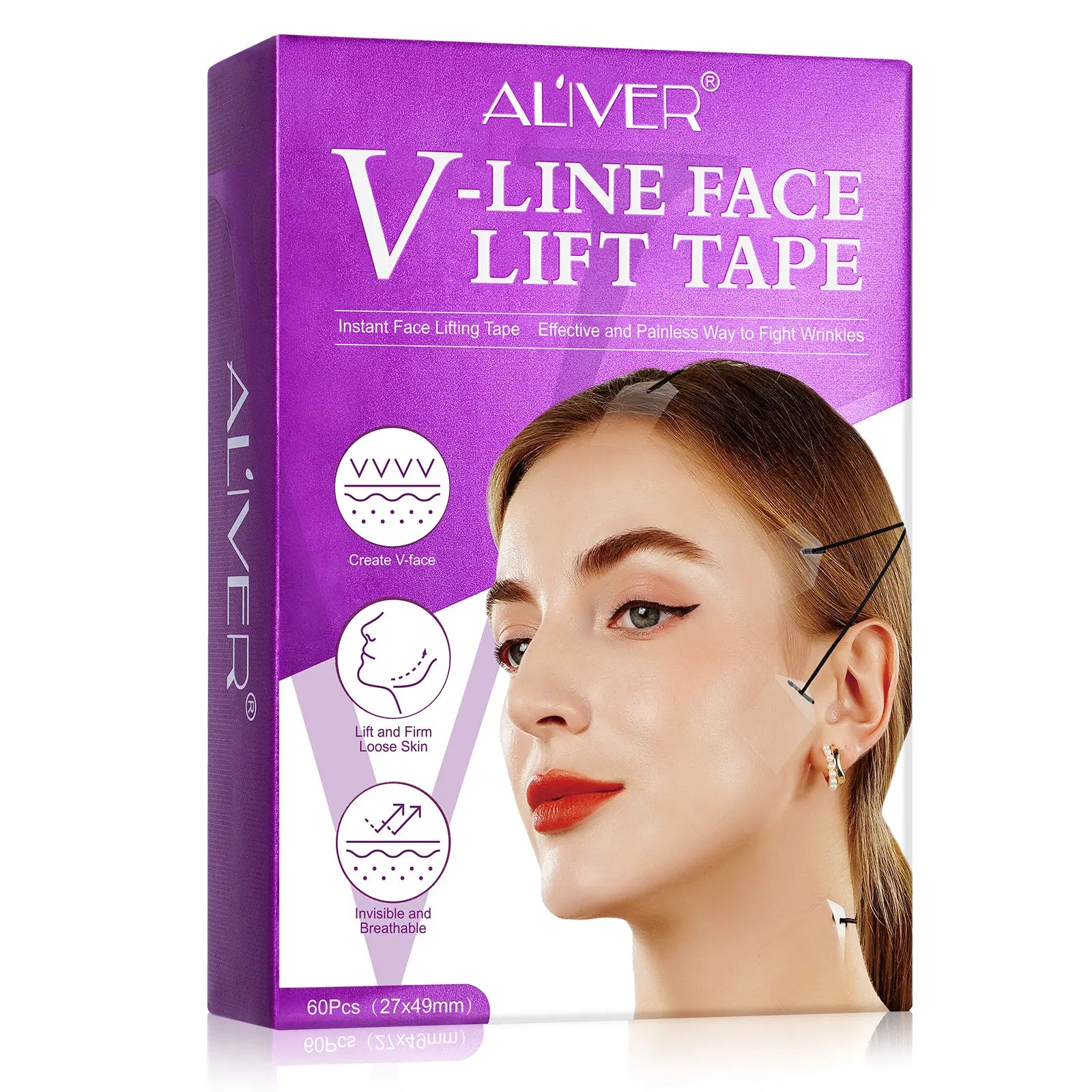 ALIVER Ultra-thin Transparent Instant Effective Painless Firm Loose Skin Wrinkles Lift V-Line Face Lift Tape