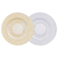 Eco-Friendly Elegant Embossed Gold Beaded Wedding Glass Luxury Bulk Dinnerware/Plate Tableware for Charger Plate