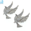 Silver Plating Peace Dove Pins With Pearls Zeta Phi Beta Symbol Brooches Fashion Animal Pigeon Lapel Pins Sorority Souvenir