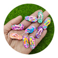 Cute Beach Slippers Polymer Clay Craft with Hook for Colorful Drop Earring Accessory Key Chain Decoration