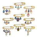 American European Devil Eye Safety Pin Designer Brooch Pins Women Men Blue Eye Brooch Pins Brooches