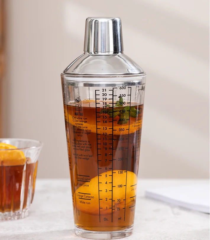 Wholesale 600Ml Glass Beverage Cup High Temperature Resistant Metal Juice Bottle Custom Stainless Steel Shaker