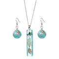 2020 Personalized Gold Plated Earring Silver Chain Necklace Jewelry Sets Natural Sea Shell Ball Pendant Crystal Resin Necklace
