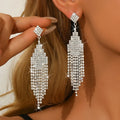Stylish Fashionable Geometric Trendy Temptation Women's Full Rhinestone Stud Bridal Elegant Earrings