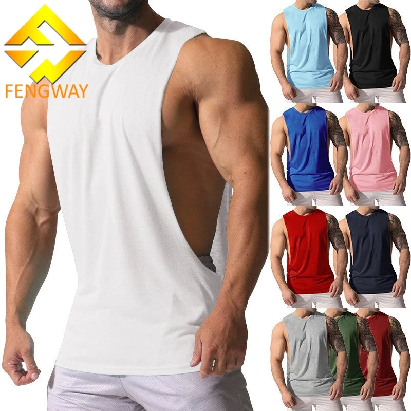 Men's Vintage Knitted Loose Sleeveless Tank Top Plus Size Breathable Quick Dry Polyester Sports Outdoor Fitness Gym Vest