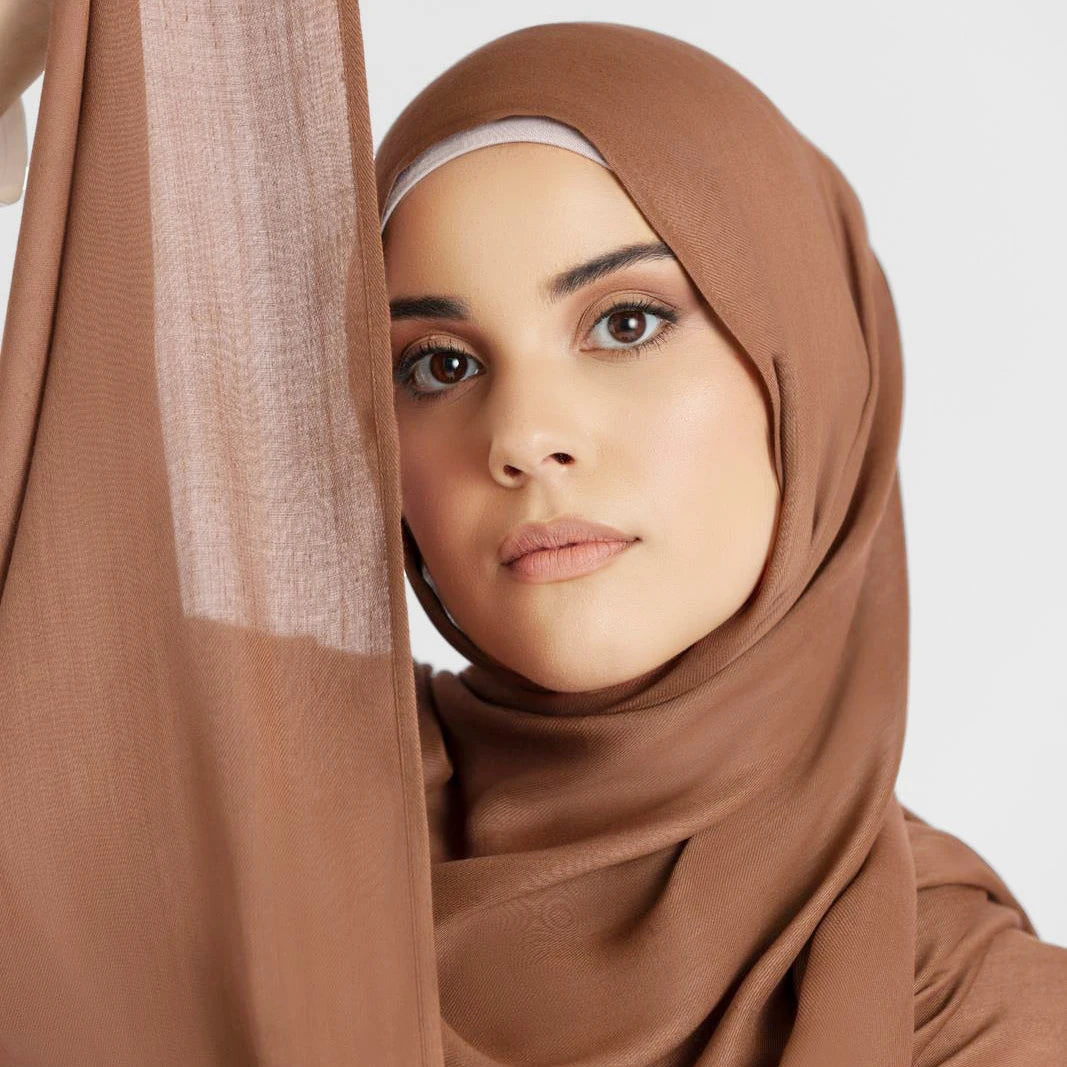 Hot Selling Bamboo Woven Luxury Modal Viscose Hijab Double Stitching Soft Warmer Light Weight Scarf for Winter