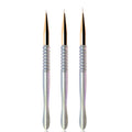 Hot Shiny Handle with Rose Gold Ferrule 3pcs 5mm7mm 9mm Japanese Thin Hair Liner Nail Brush Set