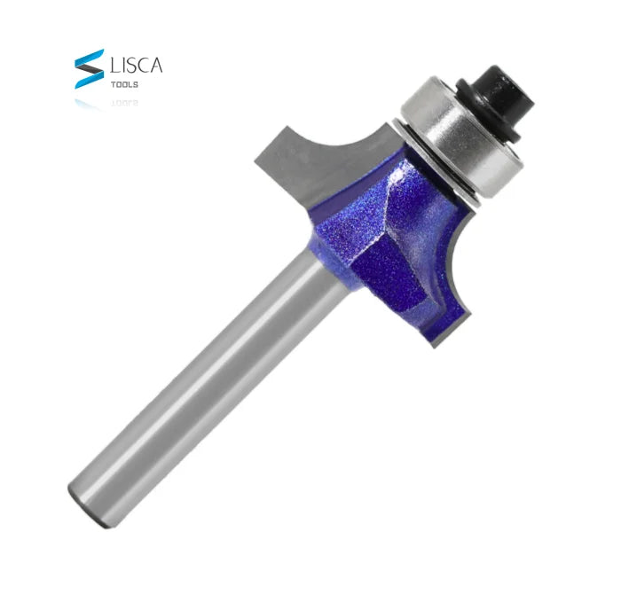 L-N274 One Piece 6mm Round Over Edging Router Bit- 1/4 5/32 3/161/4 Radius Straight Trimmer Cleaning Corner Round Bits