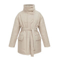 Women's Winter Loose Thicken Quilted Jacket Belted Outwear Parkas Coat Woman Warm Cotton Puffer Jackets for Office Ladies 2026