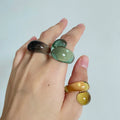 2 Designs Colorful Double Circle Clear Acrylic Ring Resin Dome Wide Chunky Rings Women Korean Cute Statement Minimalist Jewelry