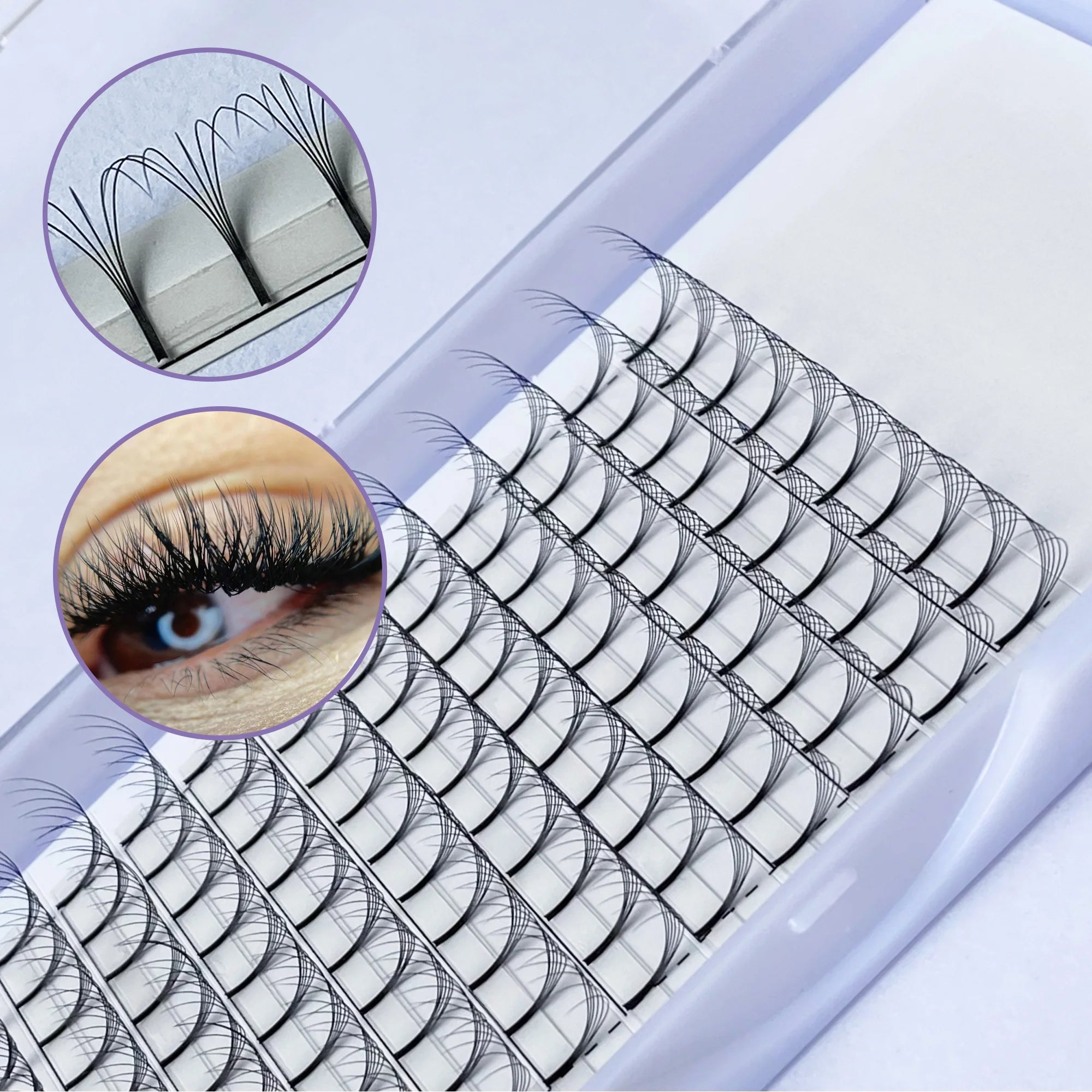 Eyelash Extensions Promade Fans High Quality Long Stem 0.07Mm Heat Bonded 5D Long Stem Premade Fans Lashes