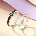BASQUESUN Factory Angel Knight Couple Speaks Valentine's Day Gift Korean Version Dropped Black and White Couple Ring