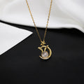 S925 Sterling Silver Luxury White Cat Eye Natural Stone Bunny Rabbit Necklace for Women