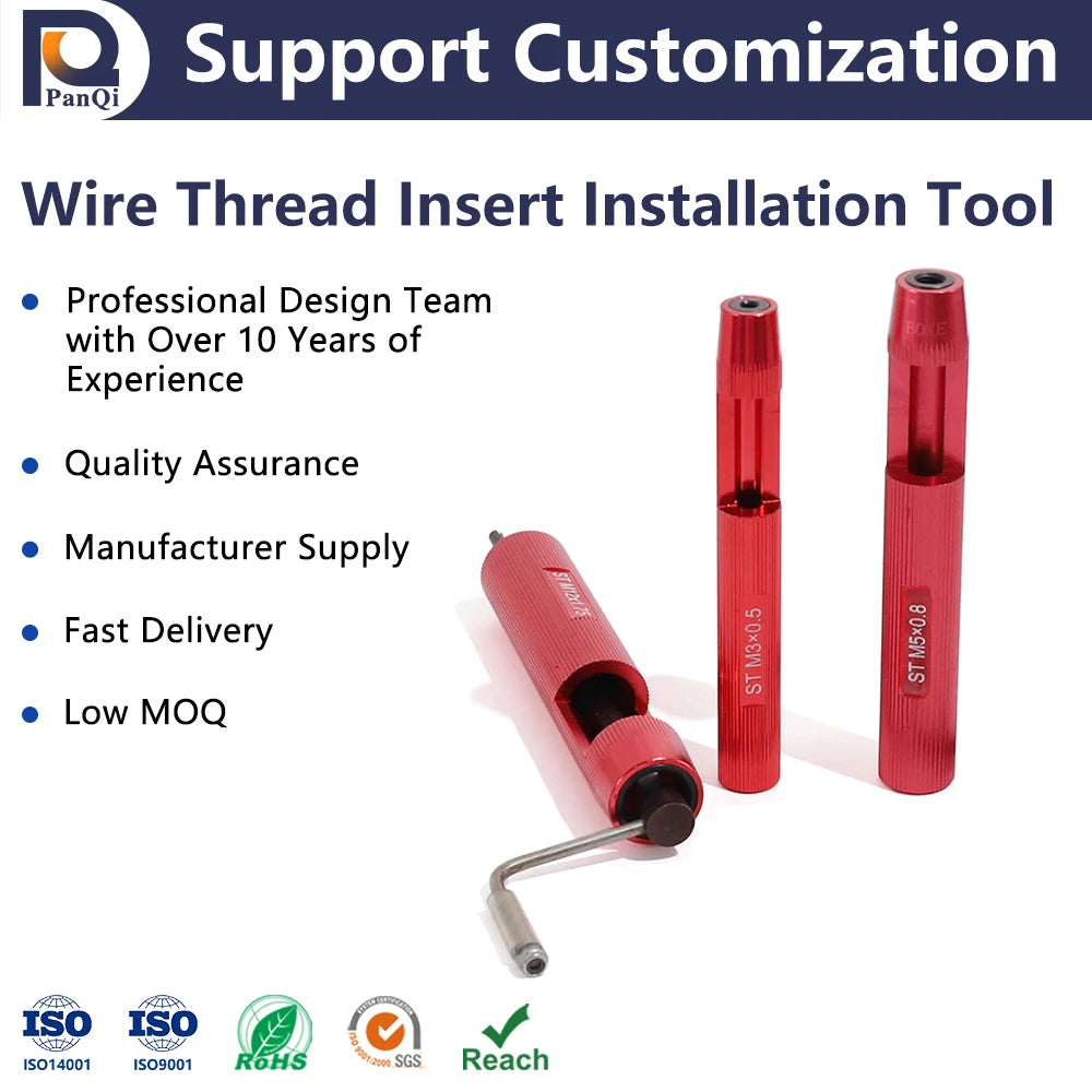 Custom OEM Steel & Aluminum Alloy Threaded Inserts Tool with Steel Handle Industrial Grade for Hardware Applications