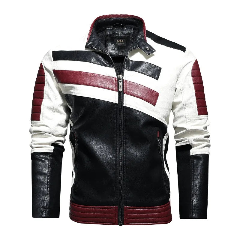 Custom Utility Fleece PU Windbreaker Coat Clothing Custom Embroidered Leather Motorcycle Jacket for Men