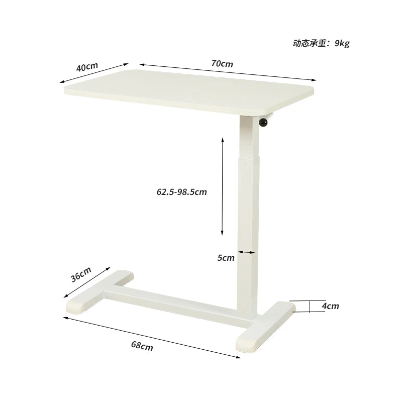 Mobile Pneumatic Gas Height Adjustable Bedside Coffee Table Easy to Store Sofa Side Table With Hidden Mobile Casters