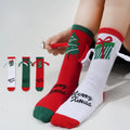 Wholesale Novelty 3D Hand Holding Xmas Socks Funny Cotton Magnetic Christmas Socks for Women