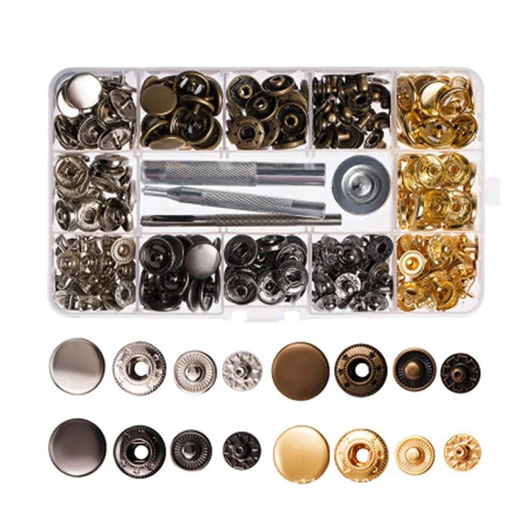 Guanfeng #831 15mm #633 12mm Jacket Coat Four Parts Brass Round Snap on Button Gun Metal Press Metal Customized Snap Button MegaBDM