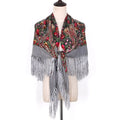 New Tassel Stitching Color Muslim Hijab Women Flower Print Cotton Viscose Shawls and Scarves