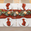 Hot Selling Wrinkle Gauze Table Runner for Wedding Party Birthday Decor Cheesecloth Table Runner with Matching Napkins
