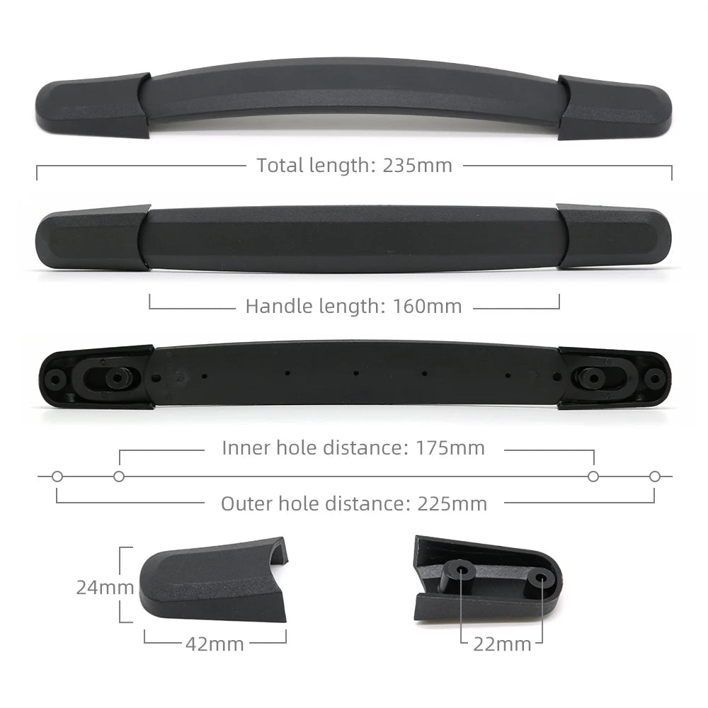 Custom High Quality Black Plastic Handle Part Free Sample Top Carry Handle for Suitcase Trolley Retractable Luggage Grip Handle