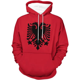 Fitspi Wholesale Custom Country Logo Print Unisex Hoodie Albania Flag 3d Printed Long Sleeve Pullovers Sweatshirt Hoodies